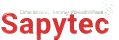 Sapytec mobile menu logo in red with the tagline "One Brand. Many Possibilities." representing a digital marketing, web design, branding, and business solutions company based in Kondotty, Malappuram, Kerala.